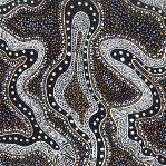 aboriginal dot art fabric swatch