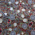 aboriginal dot art fabric swatch