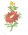 coloured applique flower