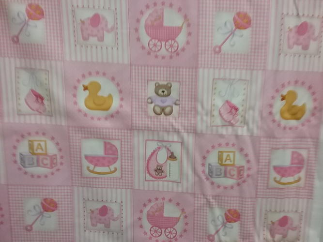 fabric with pink baby print