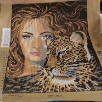 Woman & Tiger Tapestry